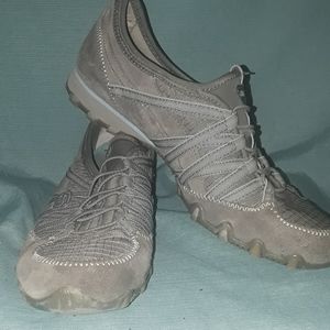 Skechers Gray Slip Ons,  8.5